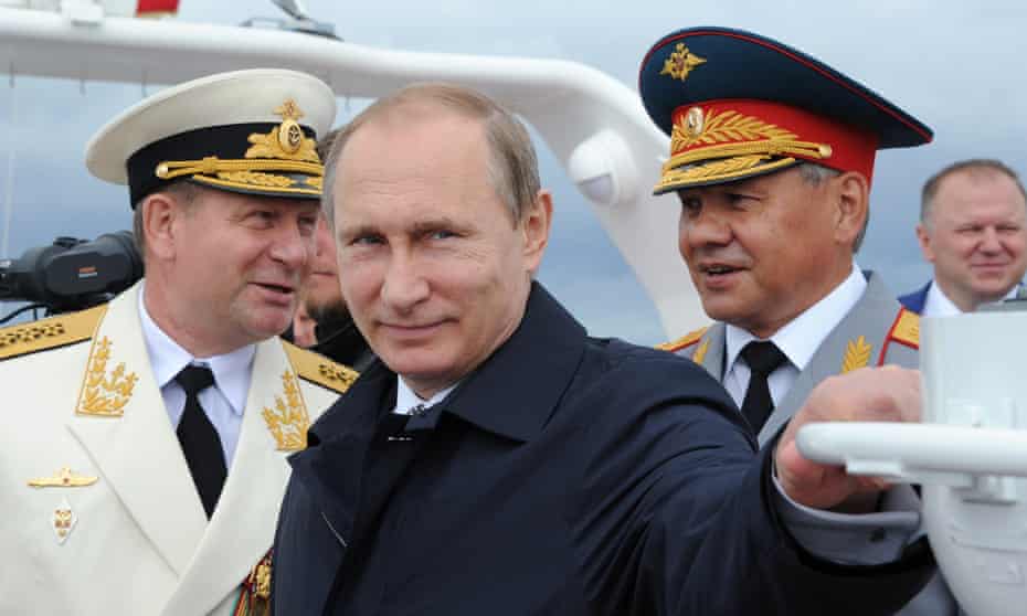 Vladimir Putin attends naval celebrations in Kaliningrad, which also serves as a base for Russia’s Baltic fleet. 