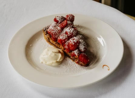 Café Clement's hazlenut and raspberry tart.