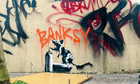 Anonymous street artist Banksy, who hails from Bristol, painted a rat with a can of spray paint with the words ‘Banksy’ written above it for the BBC comedya series The Outlaws. Christopher Walken’s character deliberately paints over it. 