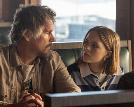 Ethan Hawke as Lee Raybon and Ryan Kiera Armstring as Francis in The Lowdown.