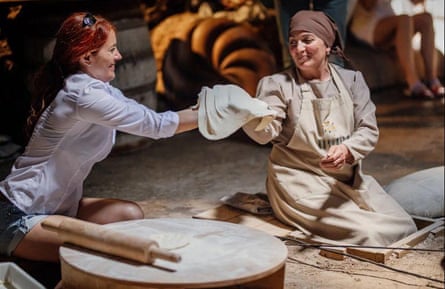 Making lavash bread in Tsaghkunk, Armenia