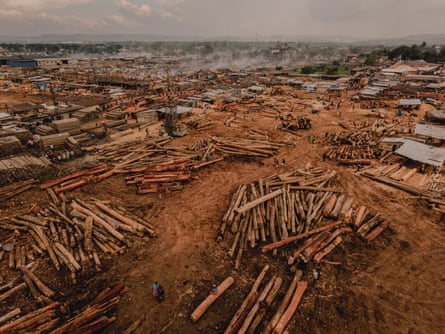 Cidades flutuantes de troncos: poderão os “pulmões de África” sobreviver à sua exploração?