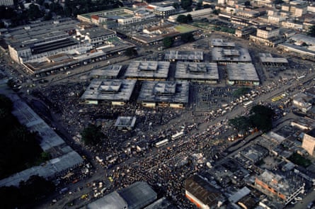An aerial view of the old market.