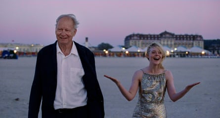 Stellan Skarsgård and Elle Fanning in Sentimental Value.