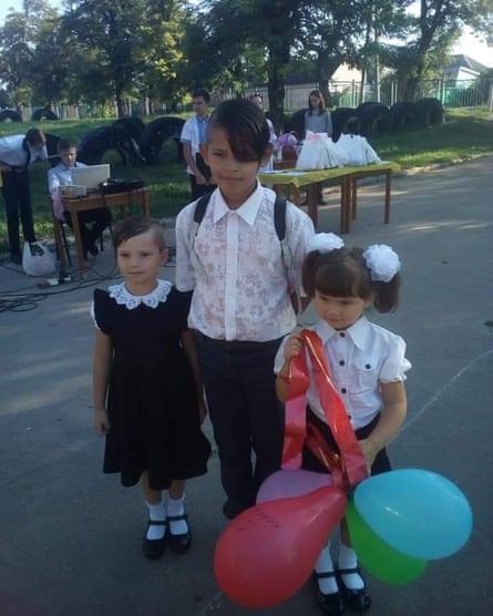 Matvii with his sisters, Sviatoslava and Oleksandra