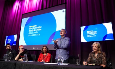 A panel debate at the Labour party conference, featuring Shahmir Sanni, Christopher Wylie, Observer leader writer Sonia Sodha, Tom Watson MP and Carole Cadwalladr.