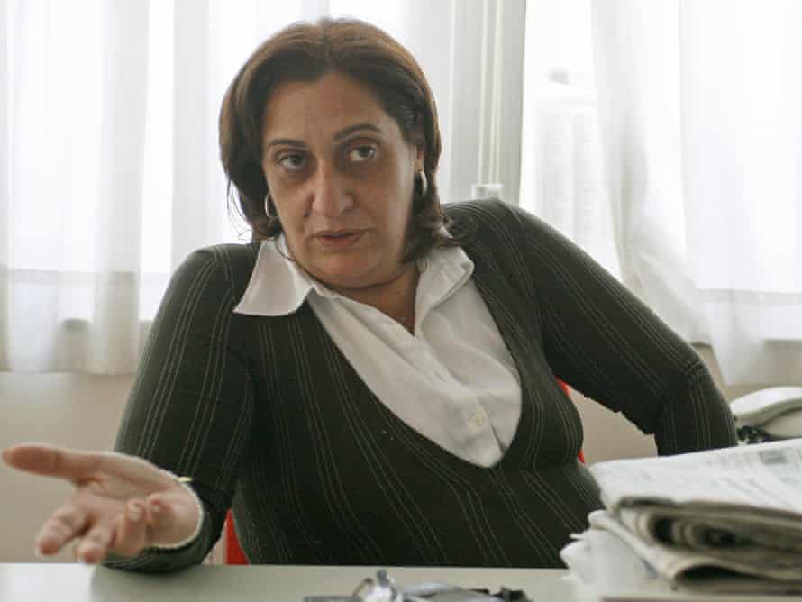 Rosaria Capacchione in 2008 in her office at Il Mattino newspaper.