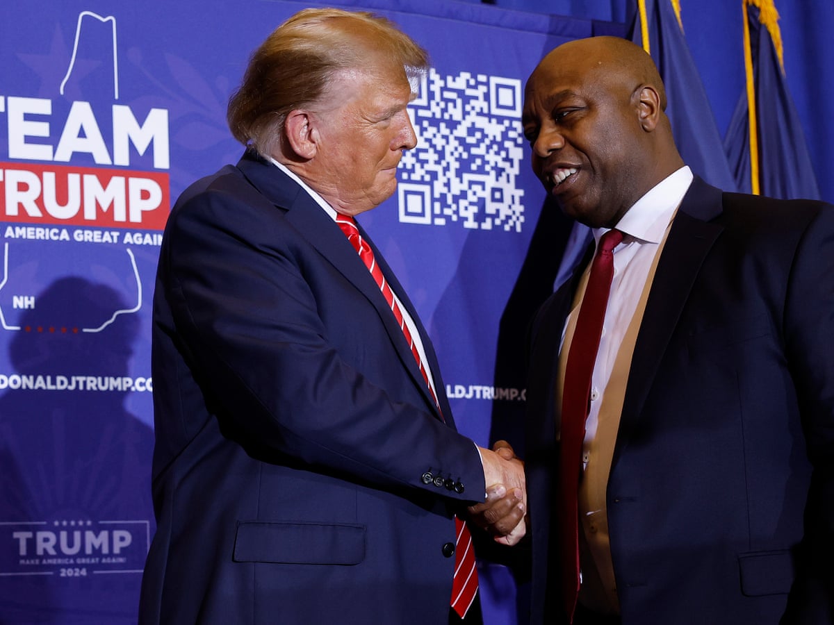 Trump gains backing of Tim Scott as New Hampshire primary nears | US elections 2024 | The Guardian