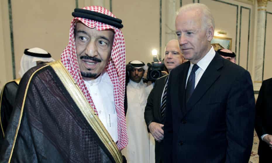 Joe Biden with Salman, now the Saudi king, in 2011. ‘The Saudi-US relationship is in the throes of a crisis,’ one critic wrote.