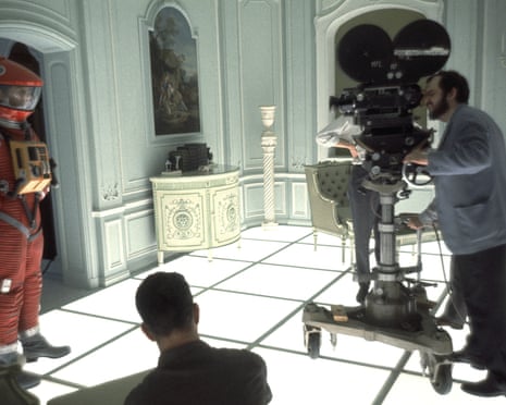 Stanley Kubrick, right, on the set of 2001: A Space Odyssey, 1966.