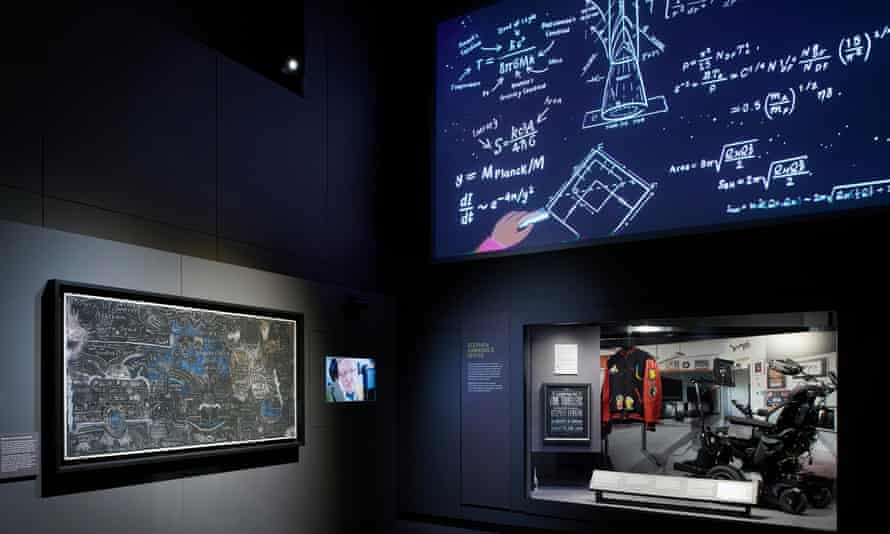 Exhibition of Stephen Hawking at work at the Science Museum