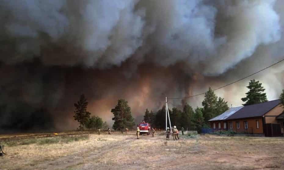 Wildfires have destroyed dozens of houses in the central western Chelyabinsk region in Russia.