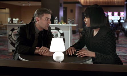 Oscar Isaac and Tiffany Haddish in The Card Counter.