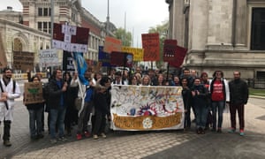 Eager marchers meet early at the Science Museum in London for the start of the March for Science, 22 April 2017
