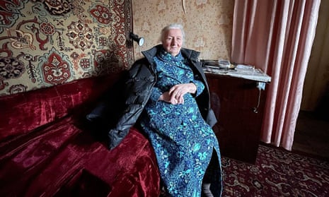 Halyna Vasylivna, 94, in her tiny ‘Khrushchevka’ flat in Kyiv’s Podil district