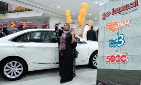 A Saudi woman at the first automotive showroom solely dedicated to women.