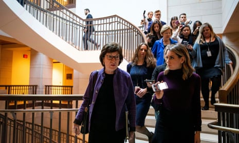 Susan Collins at the US Capitol in Washington DC on 8 January 2020.