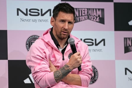 Lionel Messi in Tokyo, having the time of his life.