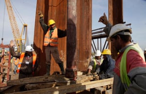 Workers begin first-day of construction for the TGV high-speed train line linking Casablanca to the south via the capital Rabat