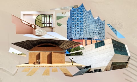 From left: Gando School, Sala Beckett, Elbphilharmonie, Casa de Musica