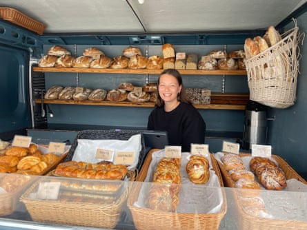 Emelie Elison in the Skeppsbro bakery truck.