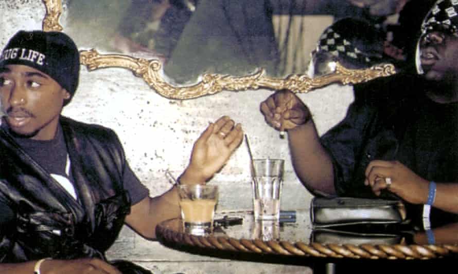 Tupac Shakur, left, and Notorious BIG in Biggie & Tupac (2002). Photograph: Allstar/Lions Gate Films