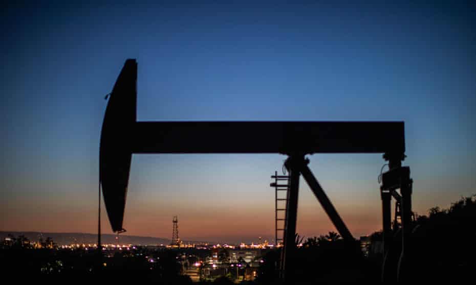 an oil pumpjack in California