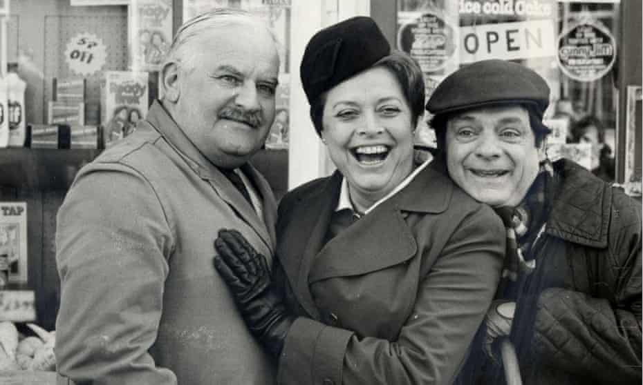 Lynda Baron in 1985 with her co-stars in Open All Hours, Ronnie Barker, left, and David Jason.