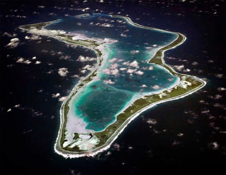 An aerial view of Diego Garcia, the largest of the Chagos islands.