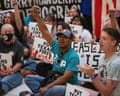 Activists protest against the redistricting at the Texas capitol in Austin on 20 August 2025.