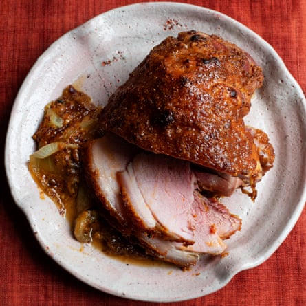 Jambon au four à l'érable et au miso