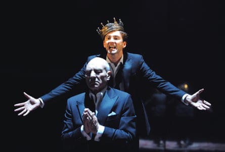 Patrick Stewart (Claudius) and David Tennant (Hamlet) in Hamlet, at the Courtyard theatre, Stratford-upon-Avon