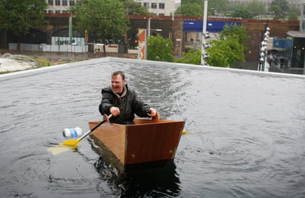 New waves … enjoying the temporary boating lake on the roof of the Hayward Gallery in 2008.