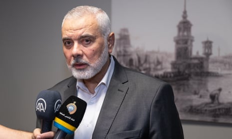 Chairman of the Hamas Political Bureau, Ismail Haniyeh pictured in Istanbul on 22 September 2023.