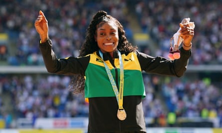 Jamaica’s Elaine Thompson-Herah won gold in the 100m but it was not a stellar field.