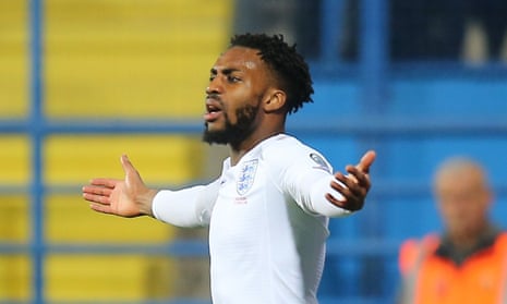Danny Rose remonstrates during England’s 5-1 win in Montenegro