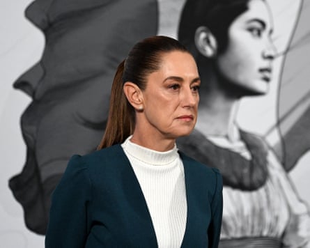 FILES-MEXICO-GOVERNMENT-AGGRESSION(FILES) Mexico's President Claudia Sheinbaum gestures during her daily press conference where the government reported on military operations in the states affected by recent heavy rainfall, at Palacio Nacional in Mexico City on October 13, 2025 . A man has been arrested for allegedly groping and trying to kiss Mexican President Claudia Sheinbaum as she greeted supporters in the country's capital on November 4, 2025. The incident occurred as Sheinbaum walked to an event near the presidential palace, shaking hands and taking pictures with people along the way, videos on social media showed. (Photo by Yuri CORTEZ / AFP) (Photo by YURI CORTEZ/AFP via Getty Images)