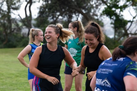 The women’s and men’s Sydney Irish RFC teams train in Coogee.
