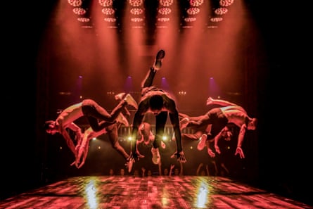 Dancers in the air during a previous production of Magic Mike Live.