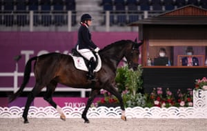 Natasha Baker riding Keystone Dawn Chorus in the Equestrian Dressage Individual Freestyle Test Grade III.