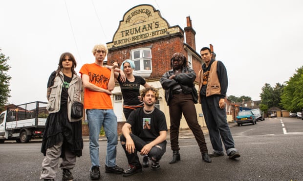 Six of the musicians and artists who, as a co-operative, hope to make The Rising Sun pub their permanent home.