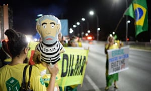 People demonstrate against Dilma Rousseff