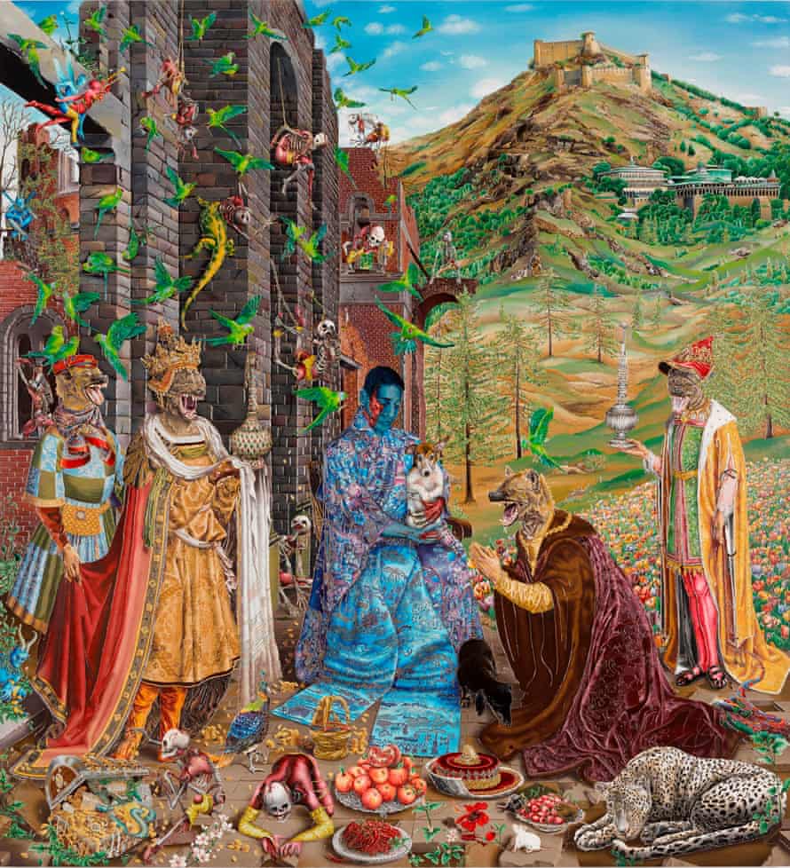 Reinventing the old masters … Raqib Shaw’s The Adoration (after Jan Gossaert) (2015-16).