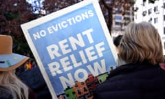 Protest signs calling for rent freezes