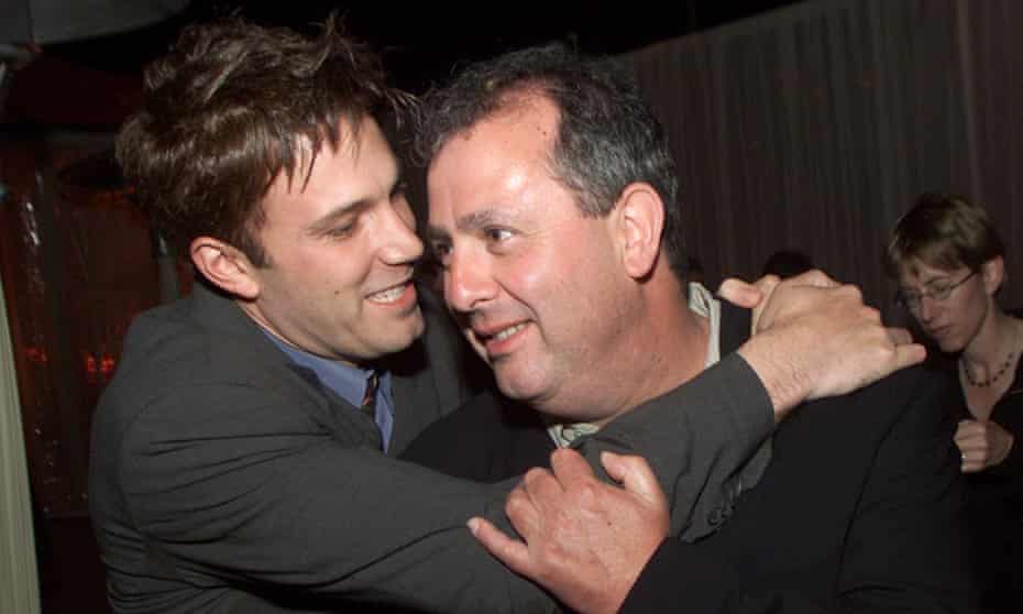 Ben Affleck and director Roger Michell at the premiere of Changing Lanes in Los Angeles, 2002