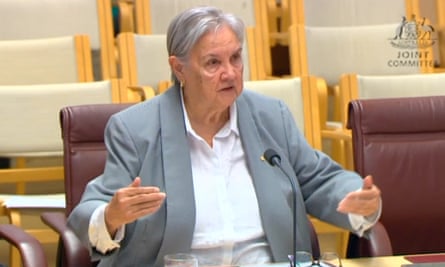 Aunty Pat Anderson talking to the voice parliamentary committee