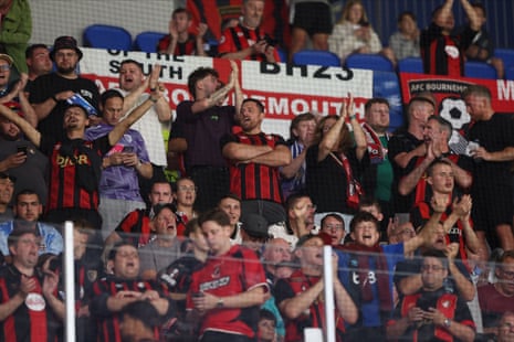 Bournemouth fans sing in the stand
