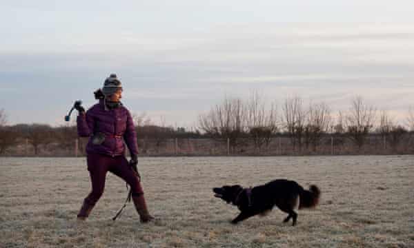 Rebecca Lee with her rescue dog Moscow,