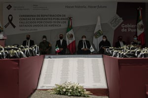 A list with the names of the 100 men and five women whose ashes were repatriated