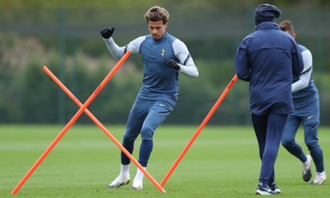 Dele Alli training with Tottenham on Wednesday. He hopes to play against Maccabi Haifa on Thursday night.